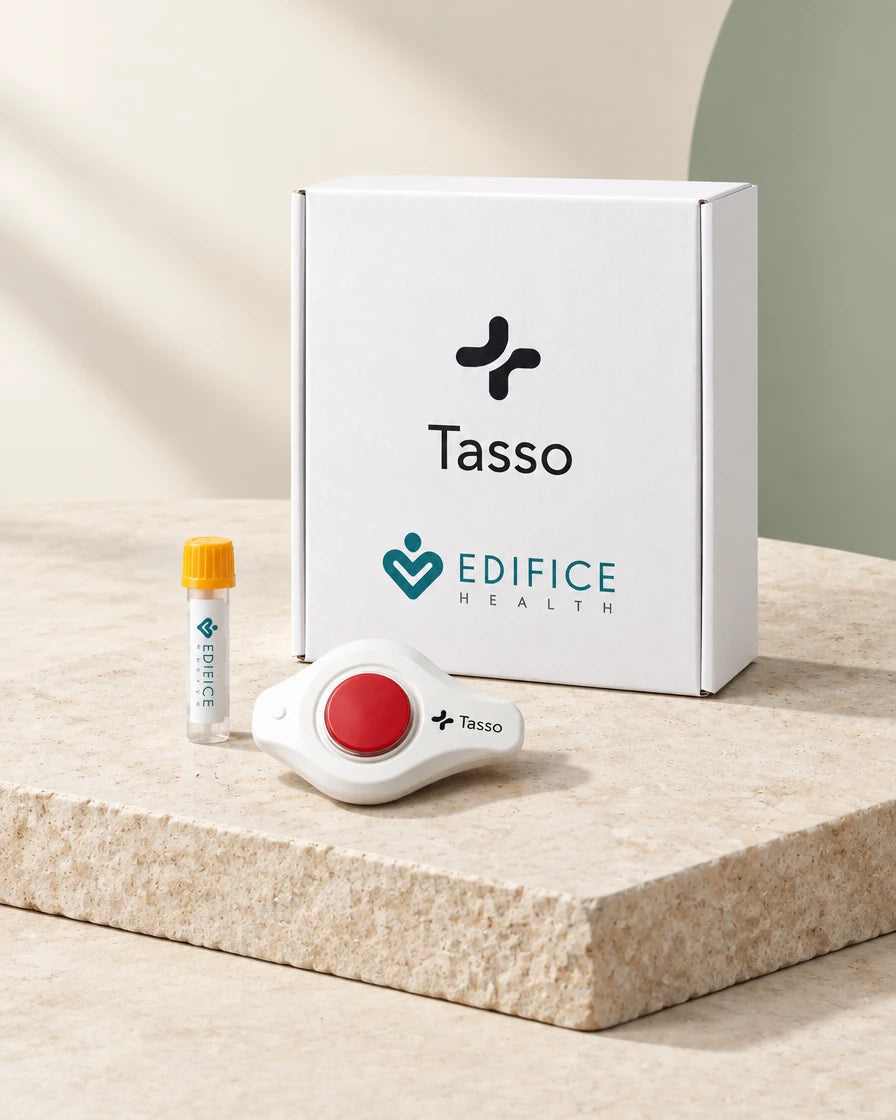 iAge test kit with the Tasso+ collection device